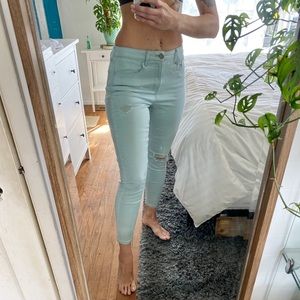 Blue-Green Skinny Jeans